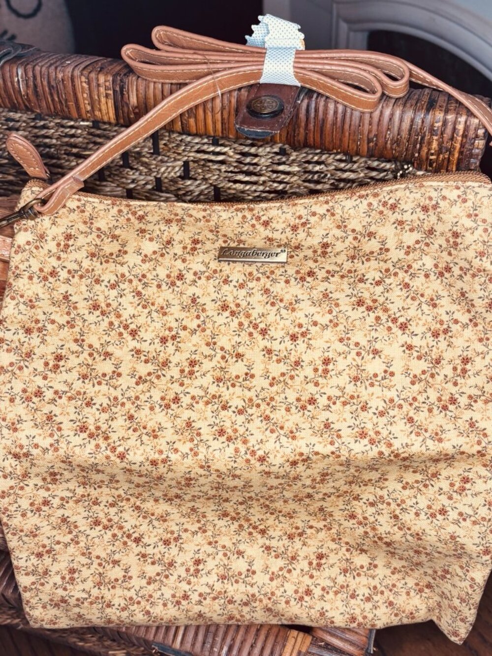 Longaberger Homestead Floral Shoulder Bag Cottagecore Farmhouse Purse - Picture 2 of 6